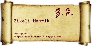 Zikeli Henrik névjegykártya